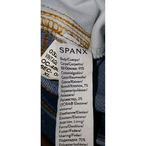 SPANX Pull On   Medium Seamed Front Wide Leg in Vintage Indigo Jeans Sz XL/ P - Picture 8 of 8